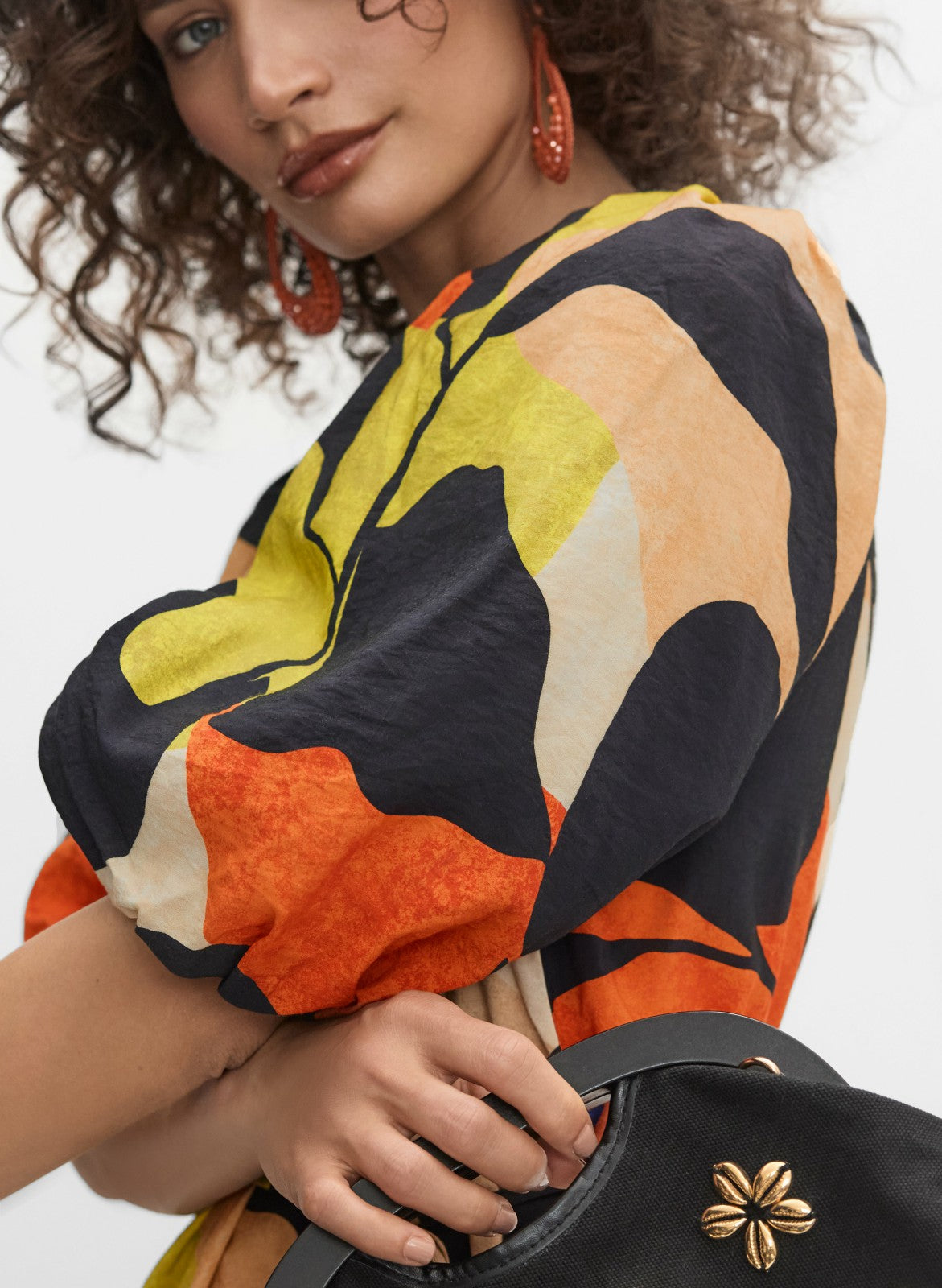 Women Abstract Leaf Dress Multicolour | Melanie Lyne