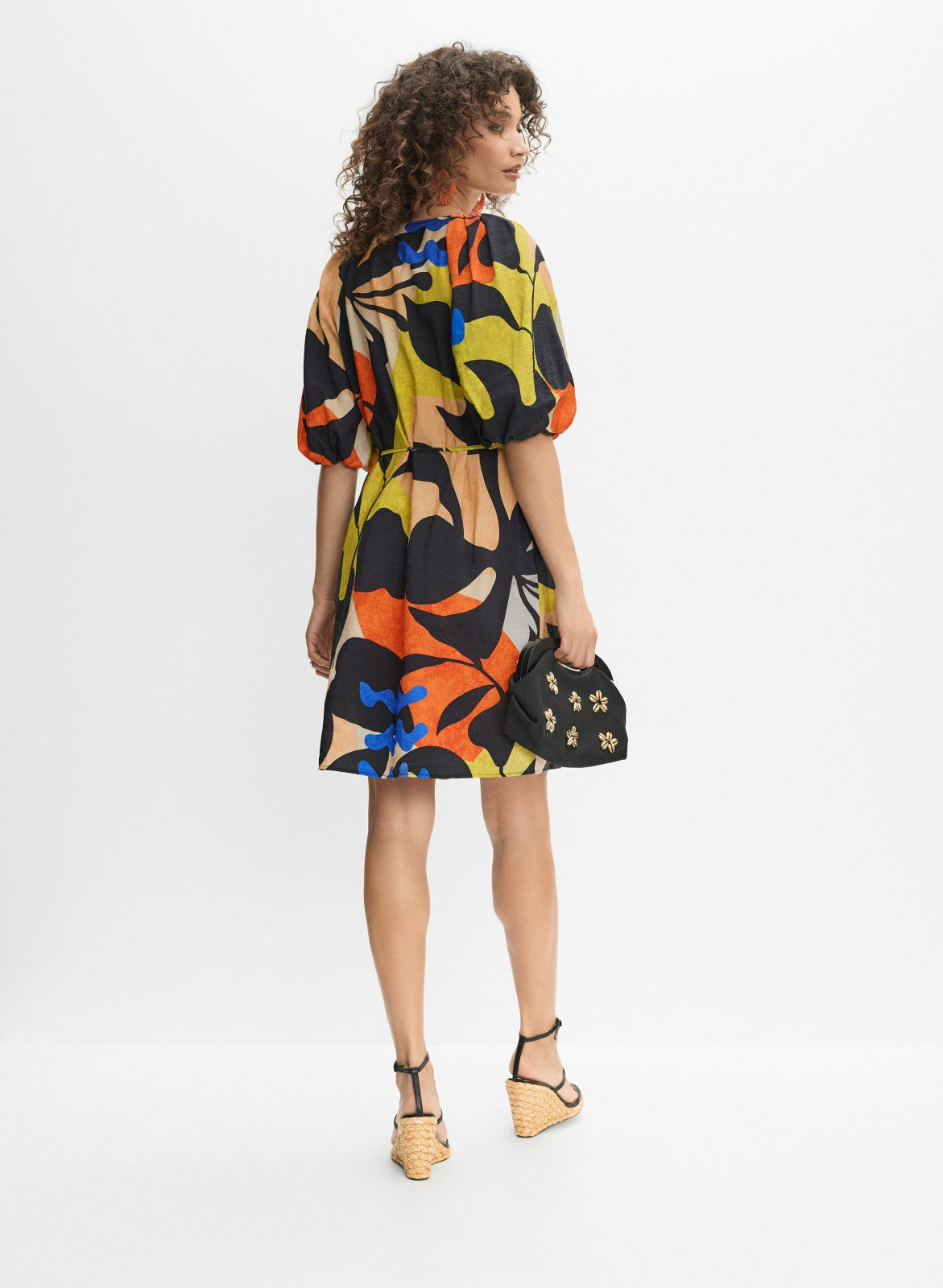 Women Abstract Leaf Dress Multicolour | Melanie Lyne