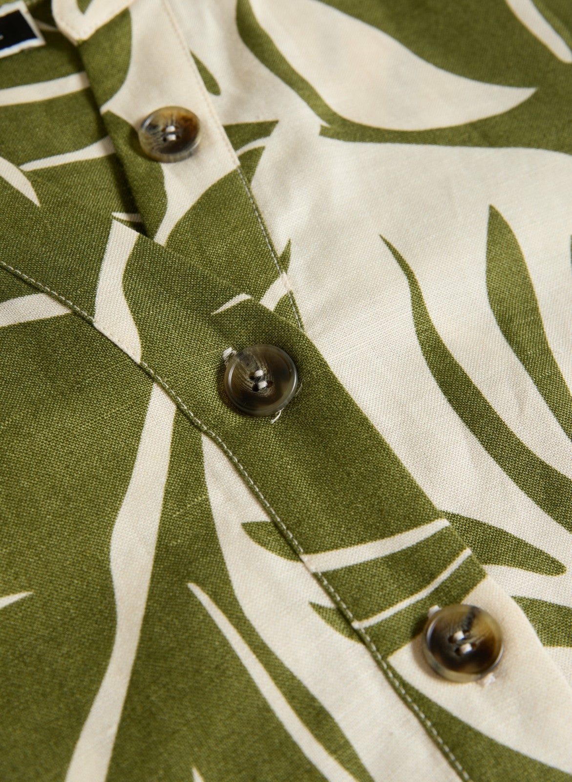 Women Leaf Linen-Blend Dress Green Pattern | Melanie Lyne