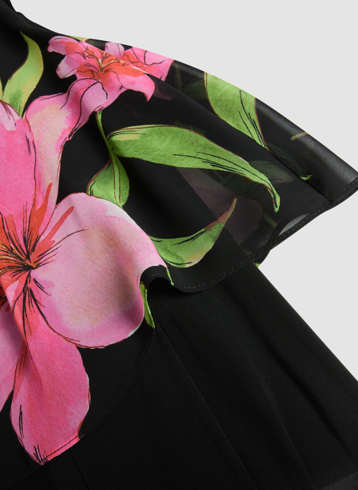 Women Joseph Ribkoff - Floral Chiffon Overlay Jumpsuit Black Pattern | Melanie Lyne