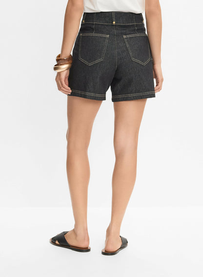 Women Double-Button Jean Shorts Rinse Tint | Melanie Lyne
