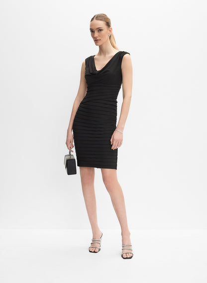 Women Adrianna Papell - Fitted Cowl Neck Dress Black | Melanie Lyne