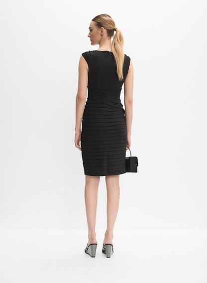 Women Adrianna Papell - Fitted Cowl Neck Dress Black | Melanie Lyne