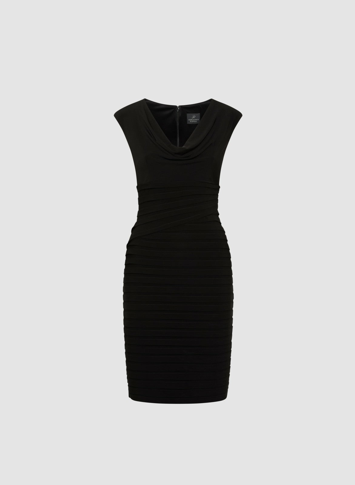 Women Adrianna Papell - Fitted Cowl Neck Dress Black | Melanie Lyne