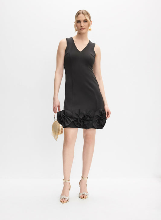 Women Floral Appliqué Dress Black | Melanie Lyne