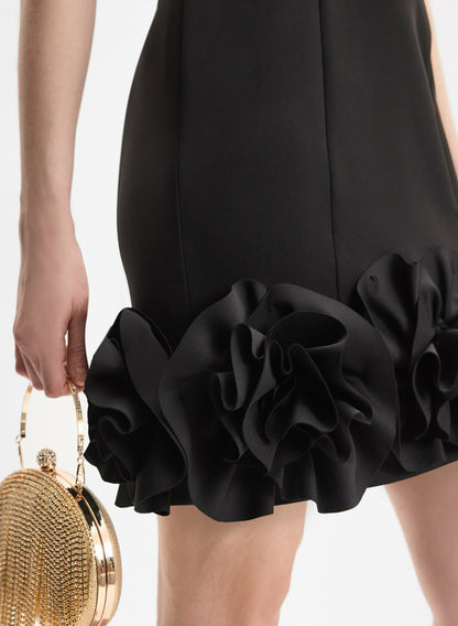 Women Floral Appliqué Dress Black | Melanie Lyne