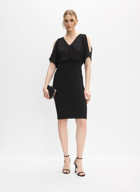 Women Adrianna Papell - Split Sleeve Blouson Dress Black | Melanie Lyne