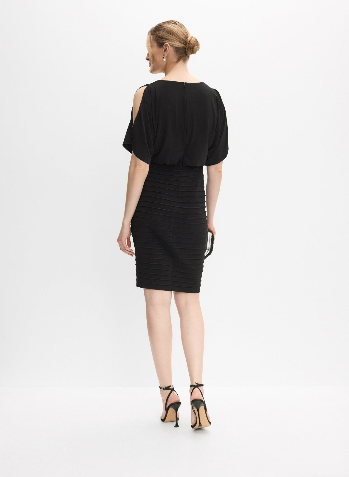 Women Adrianna Papell - Split Sleeve Blouson Dress Black | Melanie Lyne