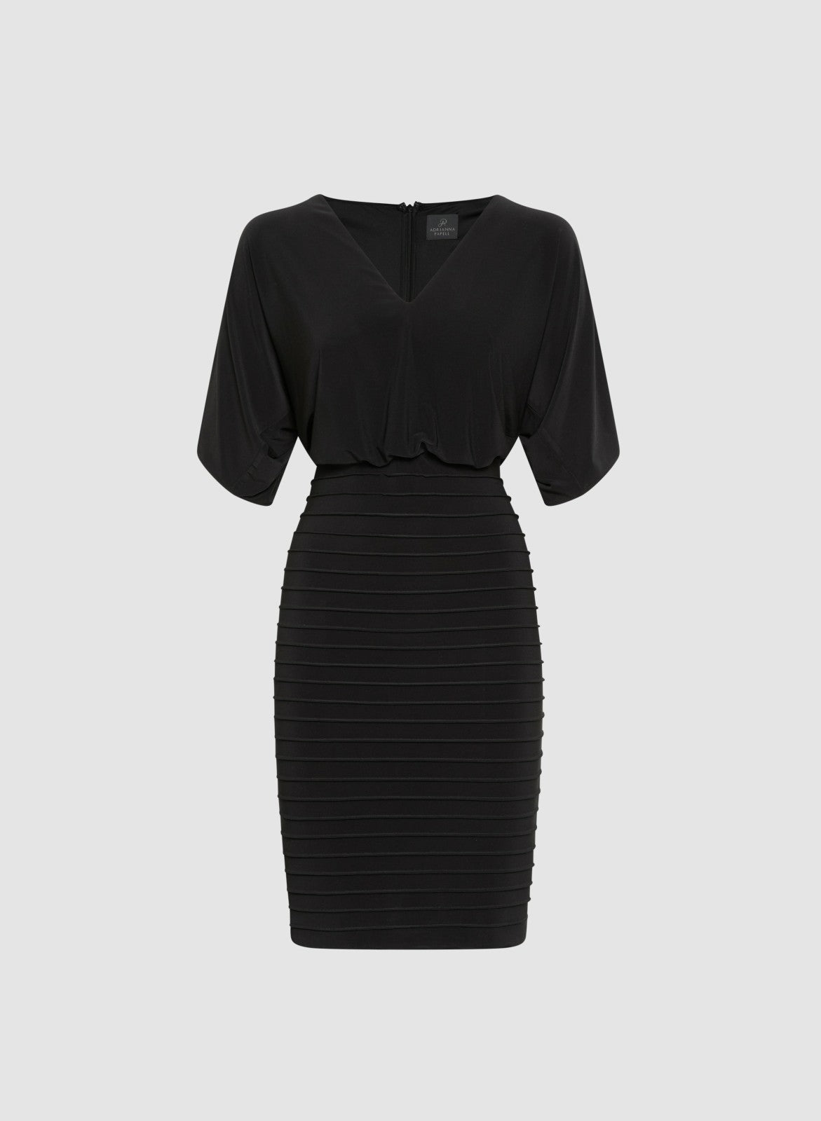 Women Adrianna Papell - Split Sleeve Blouson Dress Black | Melanie Lyne