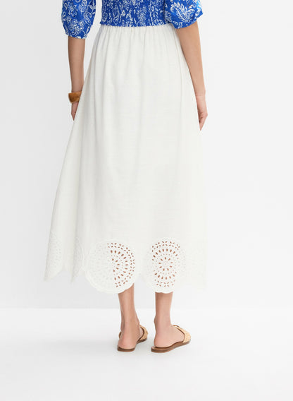 Women Scalloped Hem Maxi Skirt Porcelain | Melanie Lyne