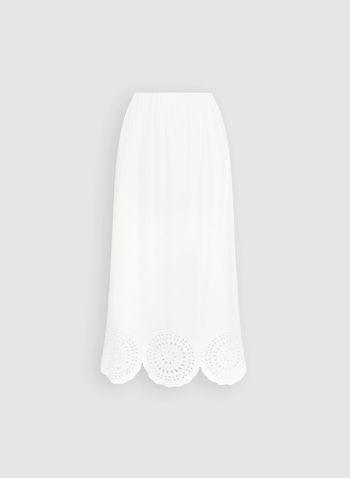 Women Scalloped Hem Maxi Skirt Porcelain | Melanie Lyne