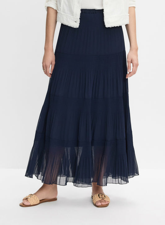 Women Pleated Chiffon Maxi Skirt Summer Nights | Melanie Lyne