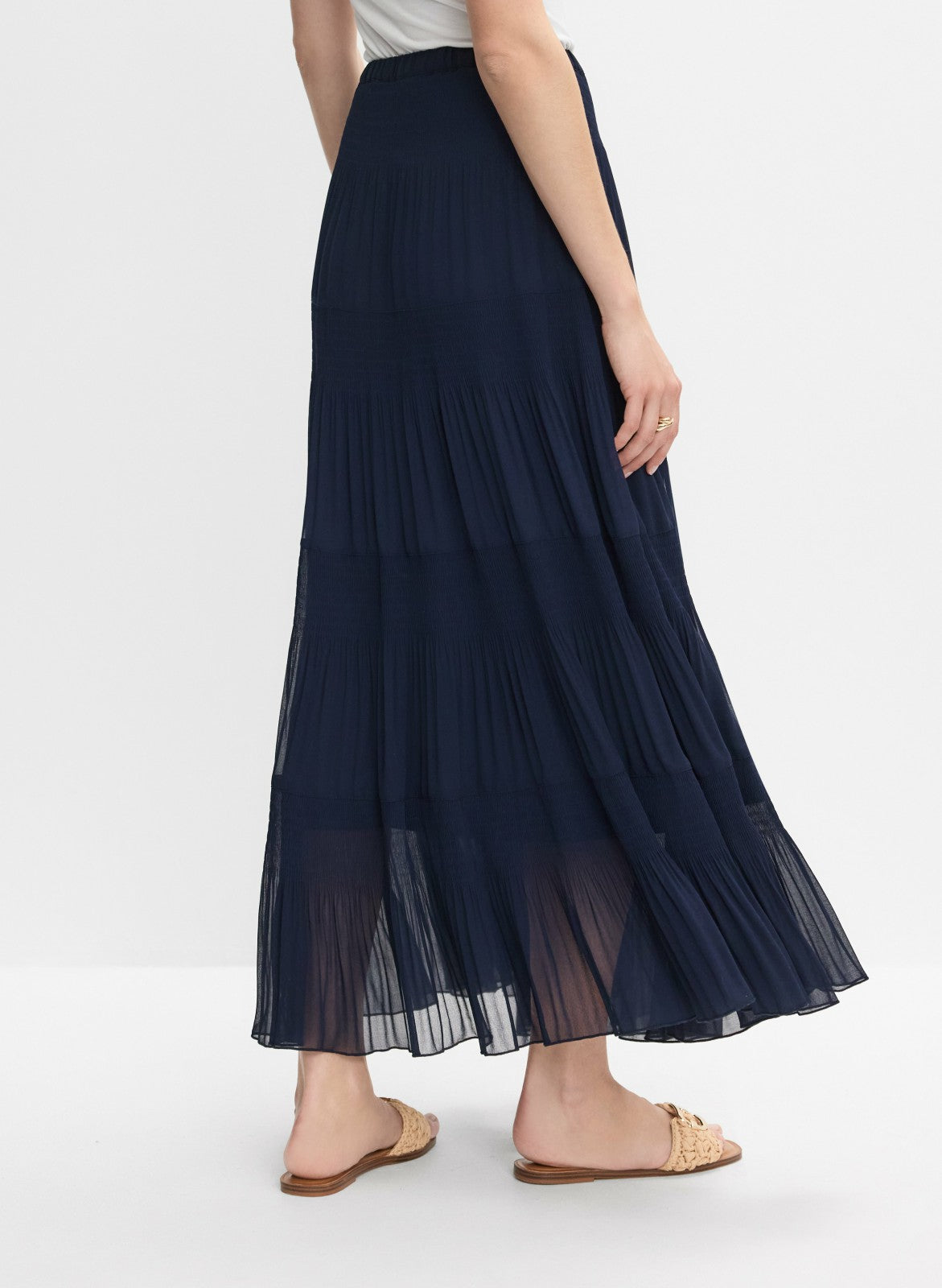 Women Pleated Chiffon Maxi Skirt Summer Nights | Melanie Lyne