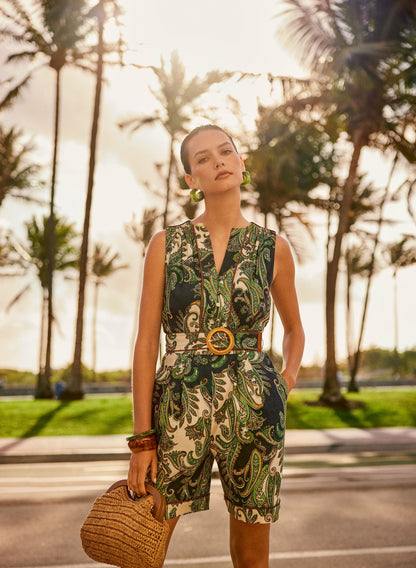 Women Short Paisley Jumpsuit Multicolour | Melanie Lyne
