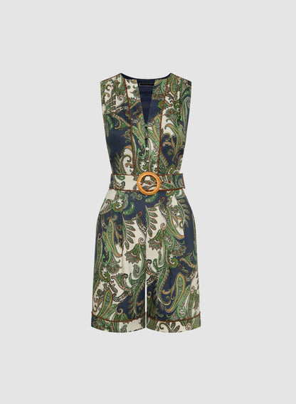 Women Short Paisley Jumpsuit Multicolour | Melanie Lyne