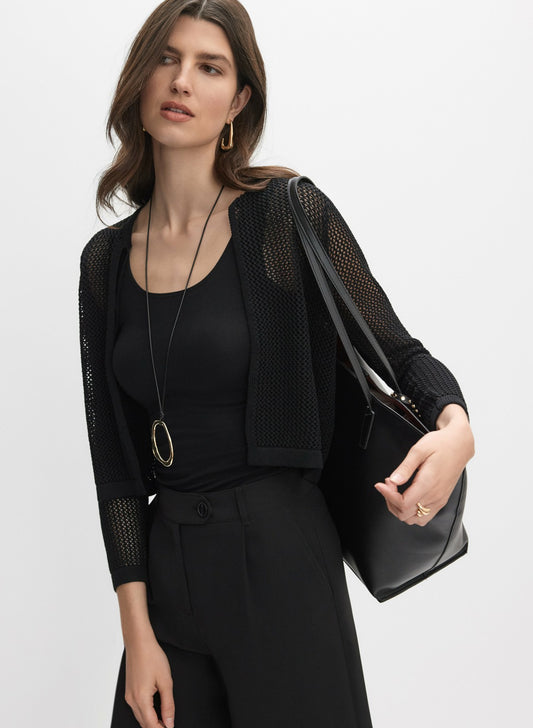 Women Open Knit Bolero Black | Melanie Lyne
