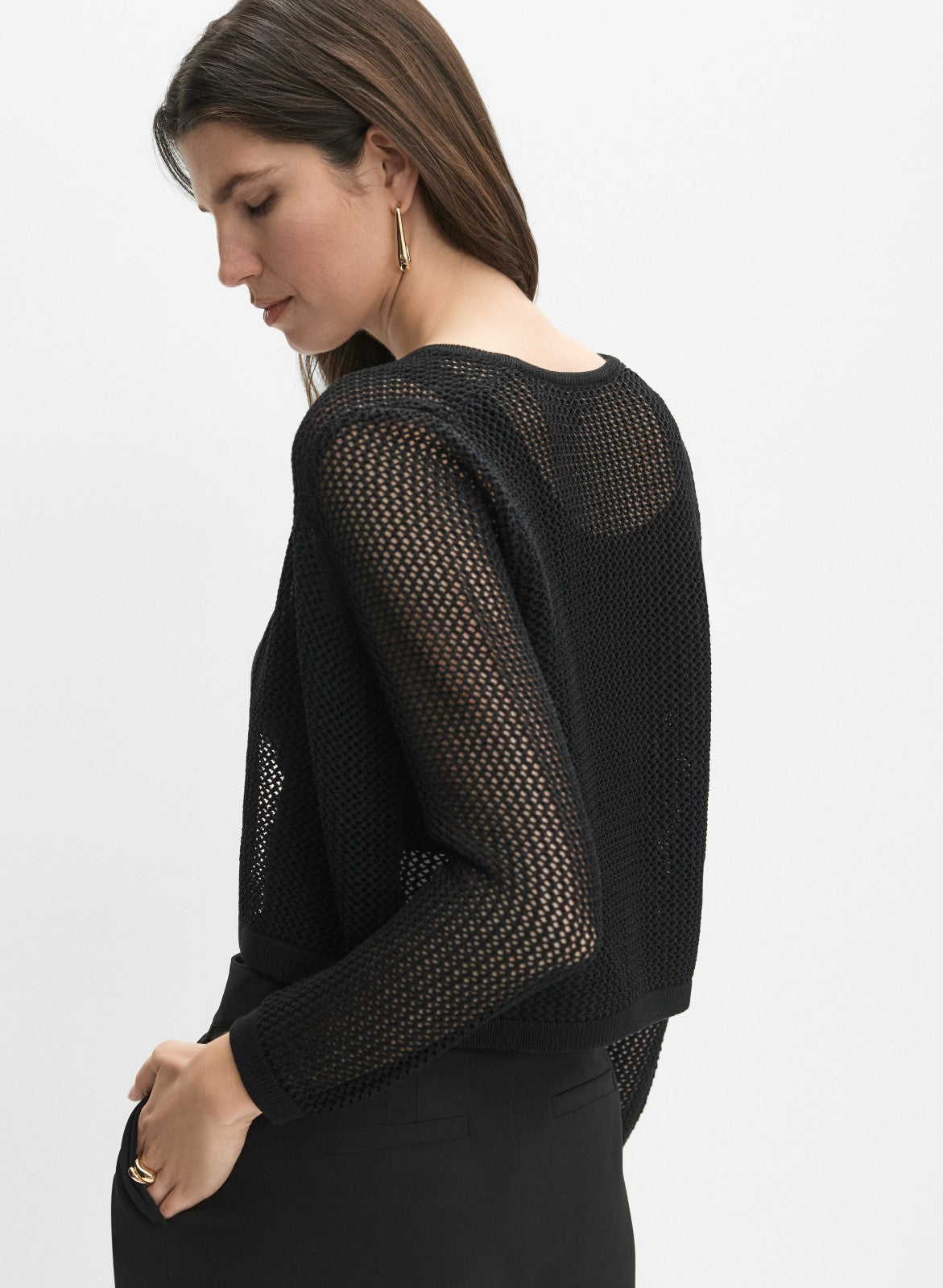 Women Open Knit Bolero Black | Melanie Lyne