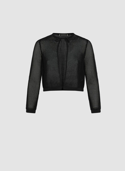 Women Open Knit Bolero Black | Melanie Lyne