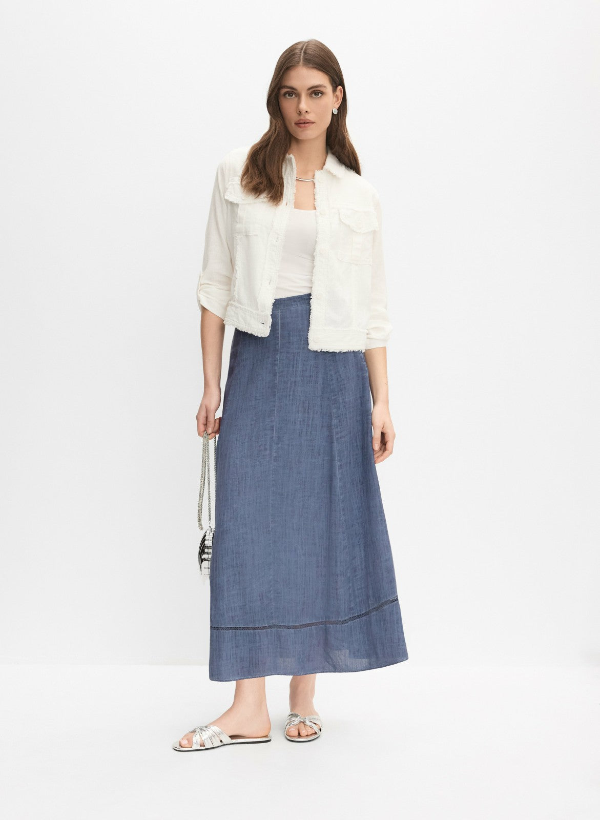 Women Garment-Dye Skirt Medium Blue | Melanie Lyne