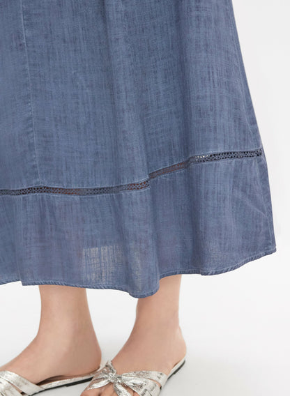 Women Garment-Dye Skirt Medium Blue | Melanie Lyne
