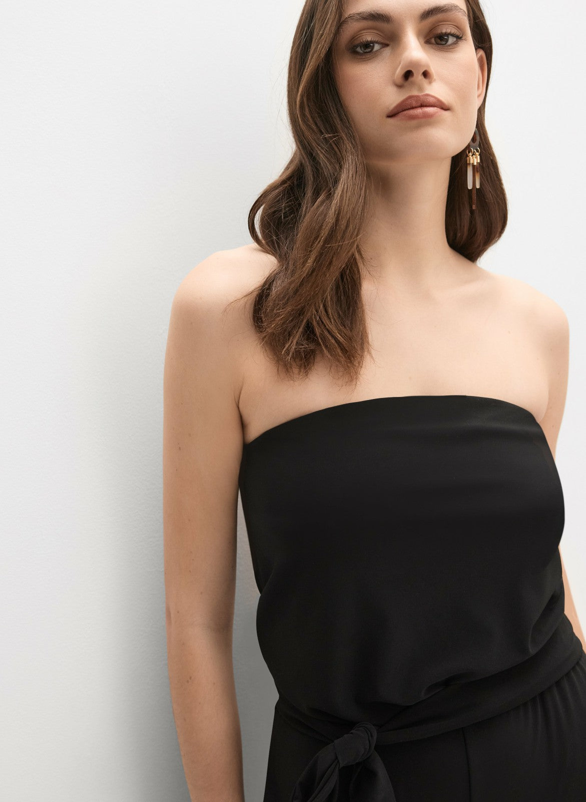 Women Strapless Jersey Jumpsuit Black | Melanie Lyne