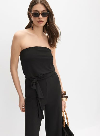 Women Strapless Jersey Jumpsuit Black | Melanie Lyne