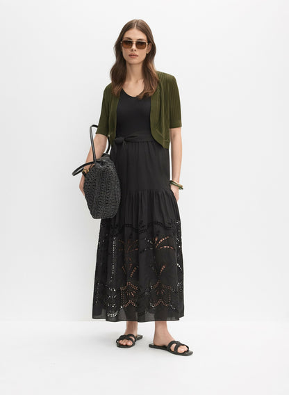 Women Pointelle Knit Bolero Olive Branch | Melanie Lyne