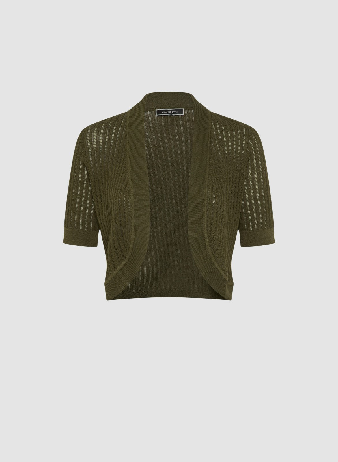 Women Pointelle Knit Bolero Olive Branch | Melanie Lyne