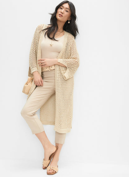 Women Joseph Ribkoff - Metallic Open Weave Cardigan Gold | Melanie Lyne