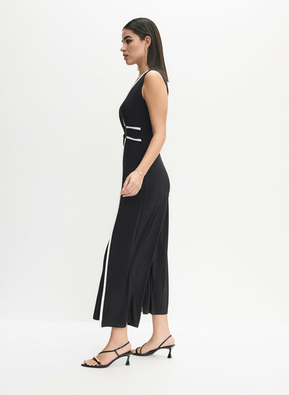 Women Joseph Ribkoff - Contrast Trim Jumpsuit Black & White | Melanie Lyne