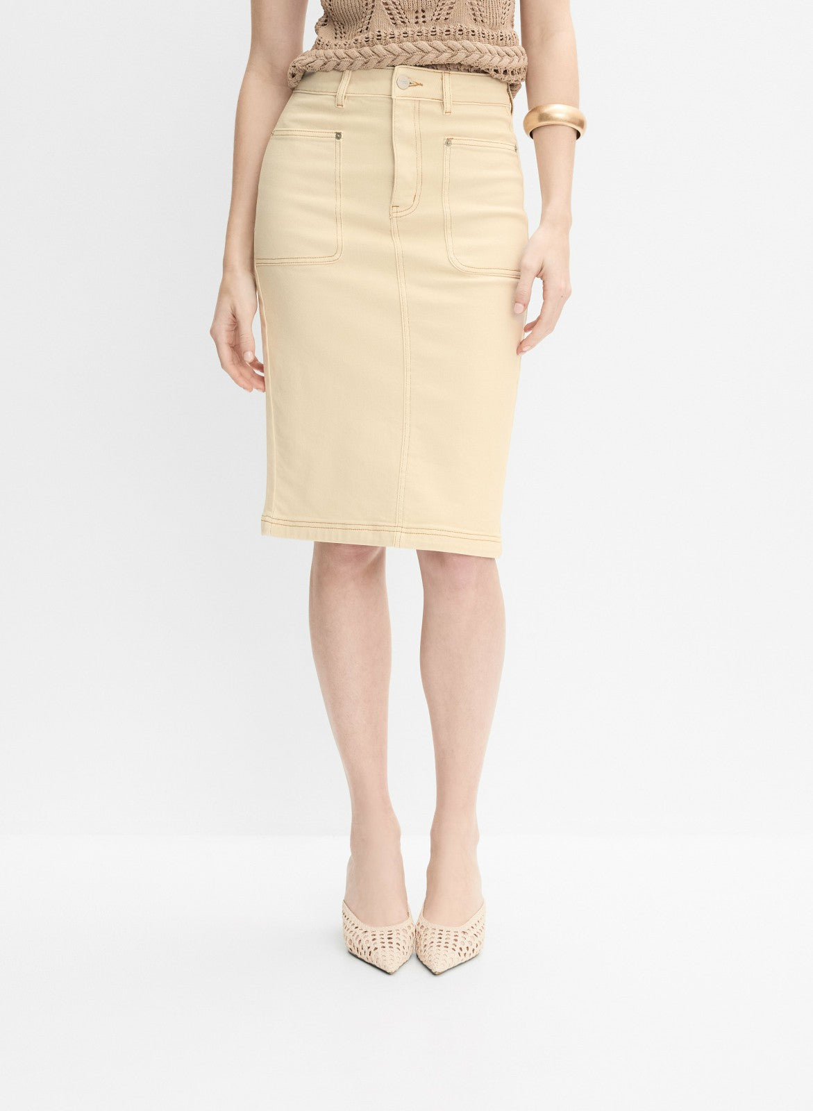 Women Cotton Pencil Skirt Canvas | Melanie Lyne