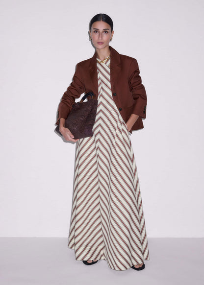 ME+EM Cream Crease-Less Linen Halterneck Maxi Dress
