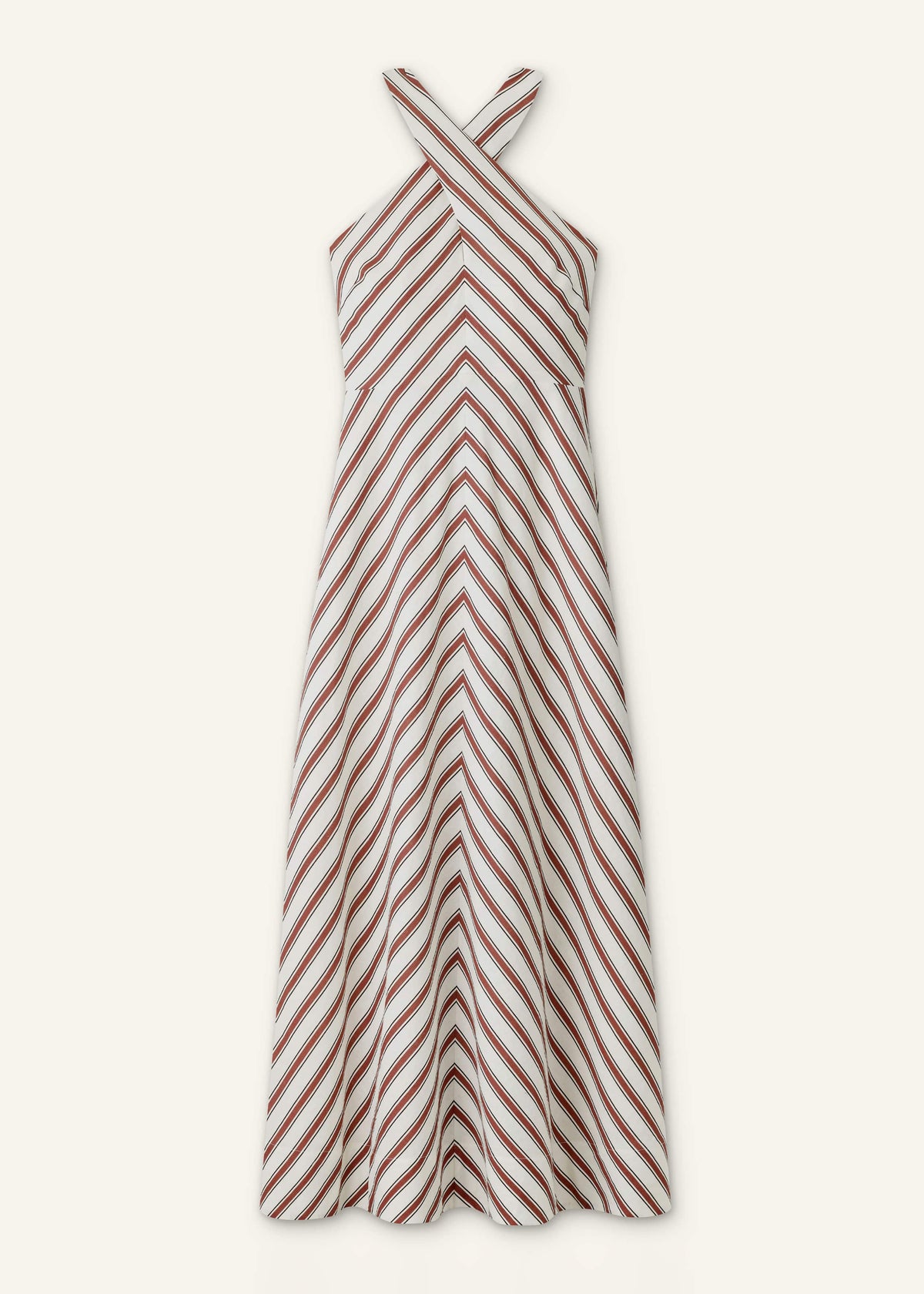 ME+EM Cream Crease-Less Linen Halterneck Maxi Dress