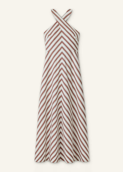 ME+EM Cream Crease-Less Linen Halterneck Maxi Dress