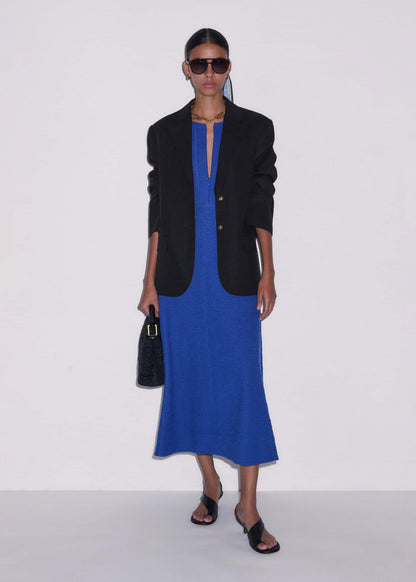 ME+EM Blue Fit + Flare Maxi Dress