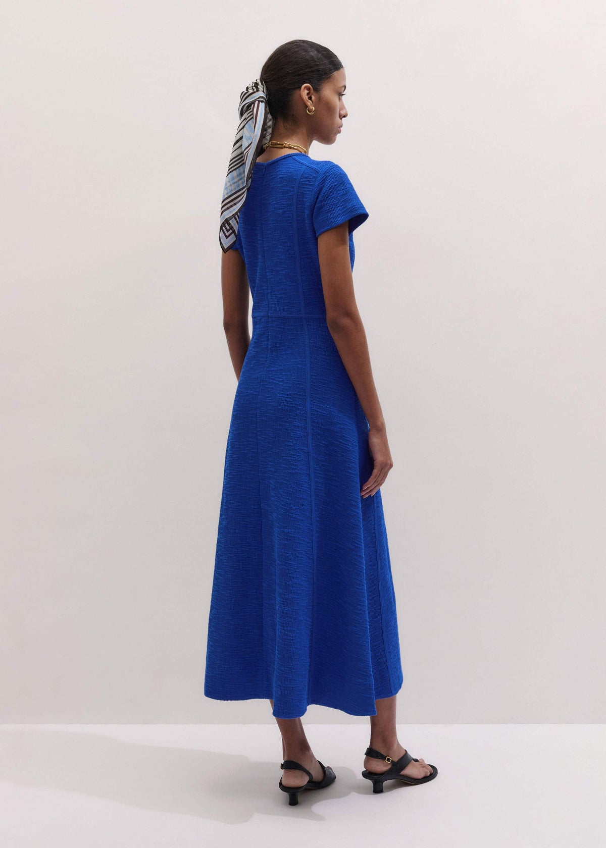 ME+EM Blue Fit + Flare Maxi Dress