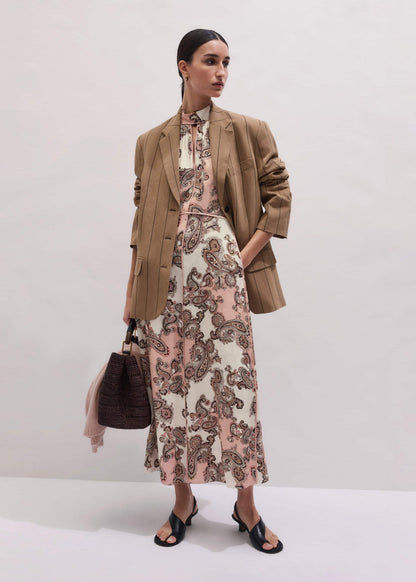 ME+EM Pink Paisley Print Fit + Flare Maxi Dress