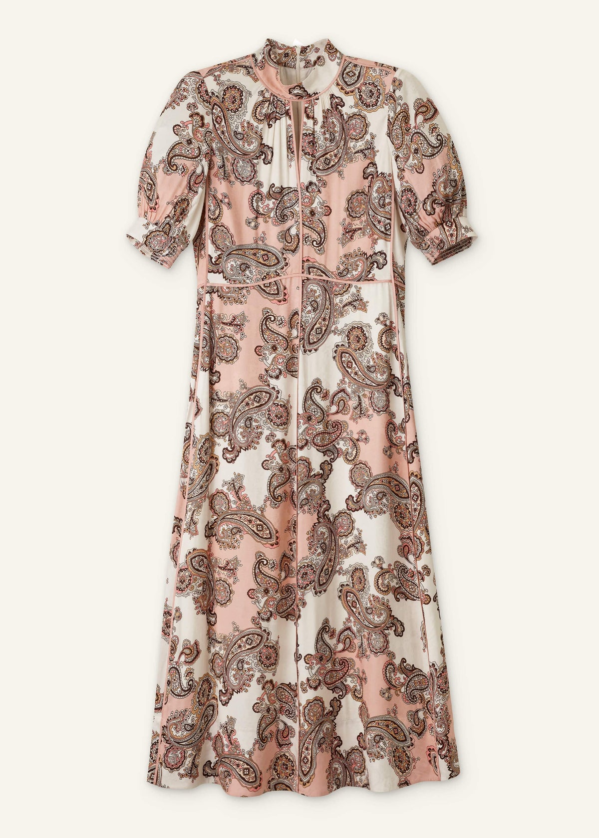ME+EM Pink Paisley Print Fit + Flare Maxi Dress