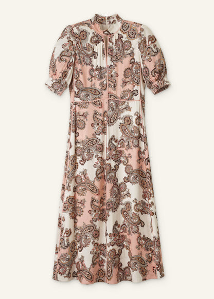 ME+EM Pink Paisley Print Fit + Flare Maxi Dress