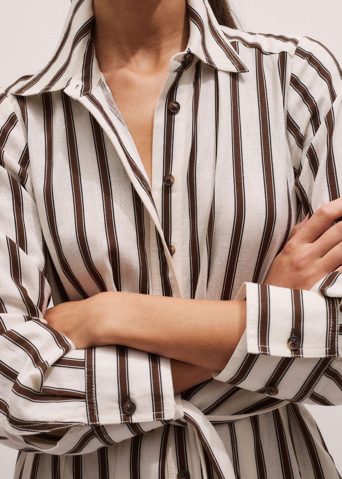 ME+EM Cream Spring Stripe Maxi Dress + Belt