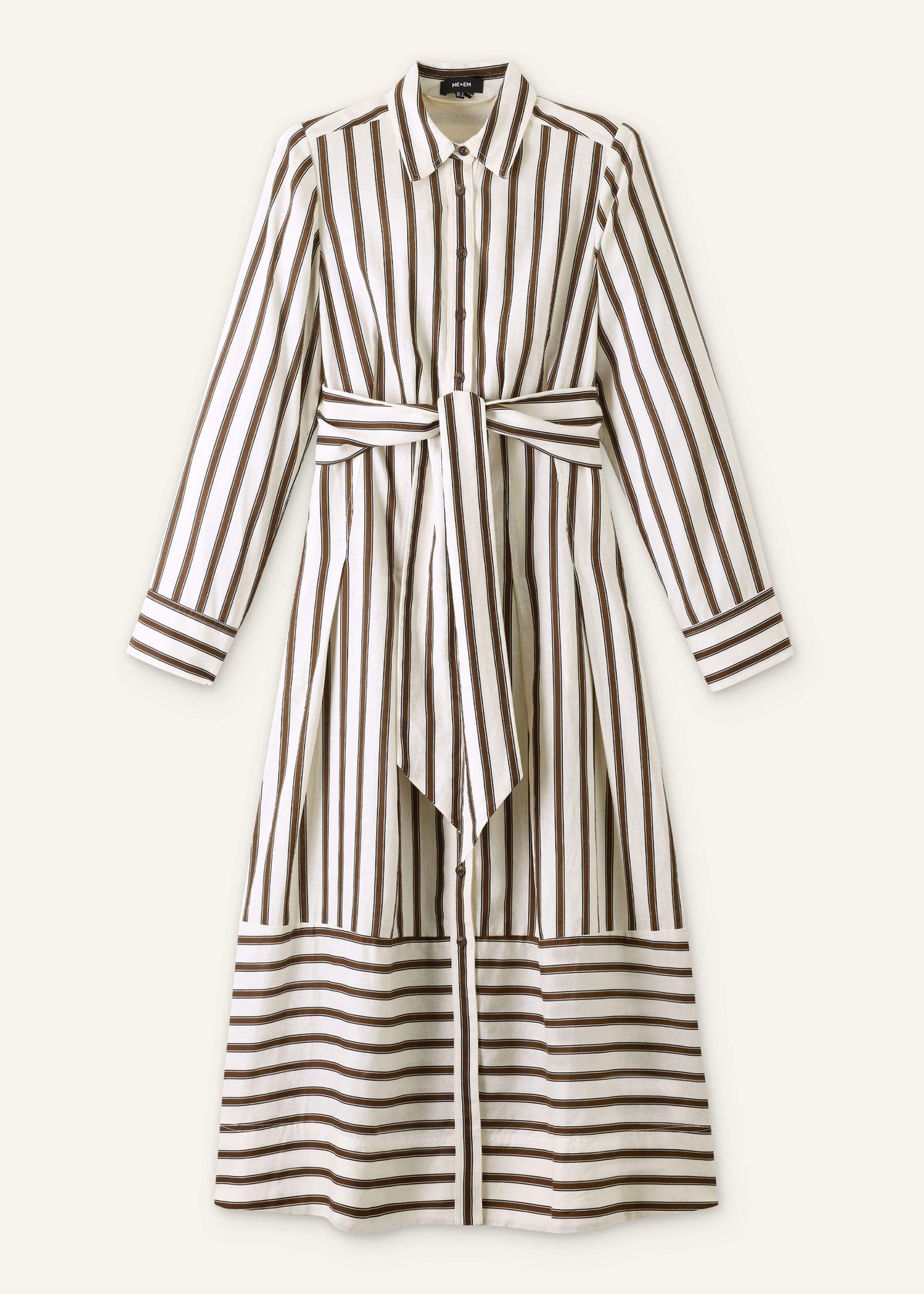 ME+EM Cream Spring Stripe Maxi Dress + Belt