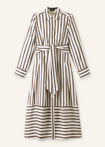 ME+EM Cream Spring Stripe Maxi Dress + Belt