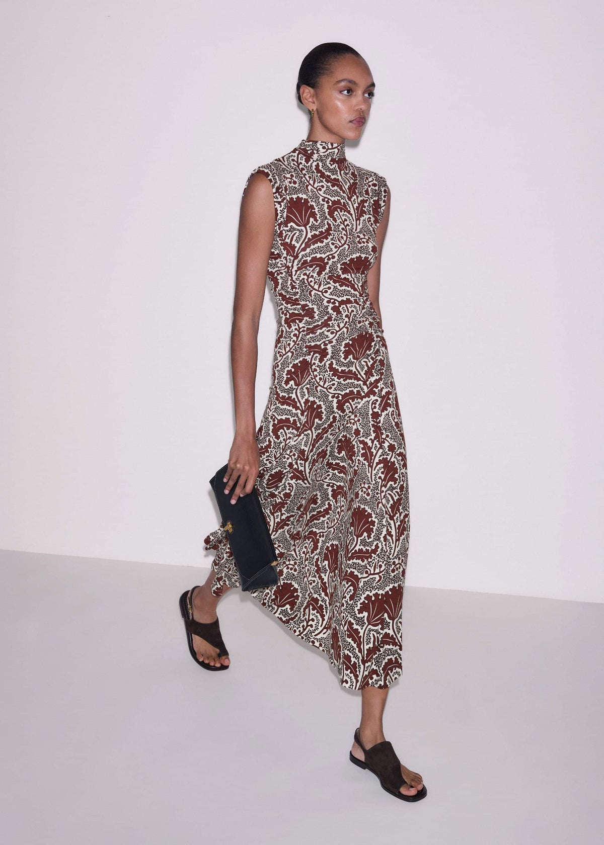 ME+EM Cinnamon Rising Wildflowers Print Fit + Flare Maxi Dress