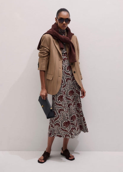 ME+EM Cinnamon Rising Wildflowers Print Fit + Flare Maxi Dress