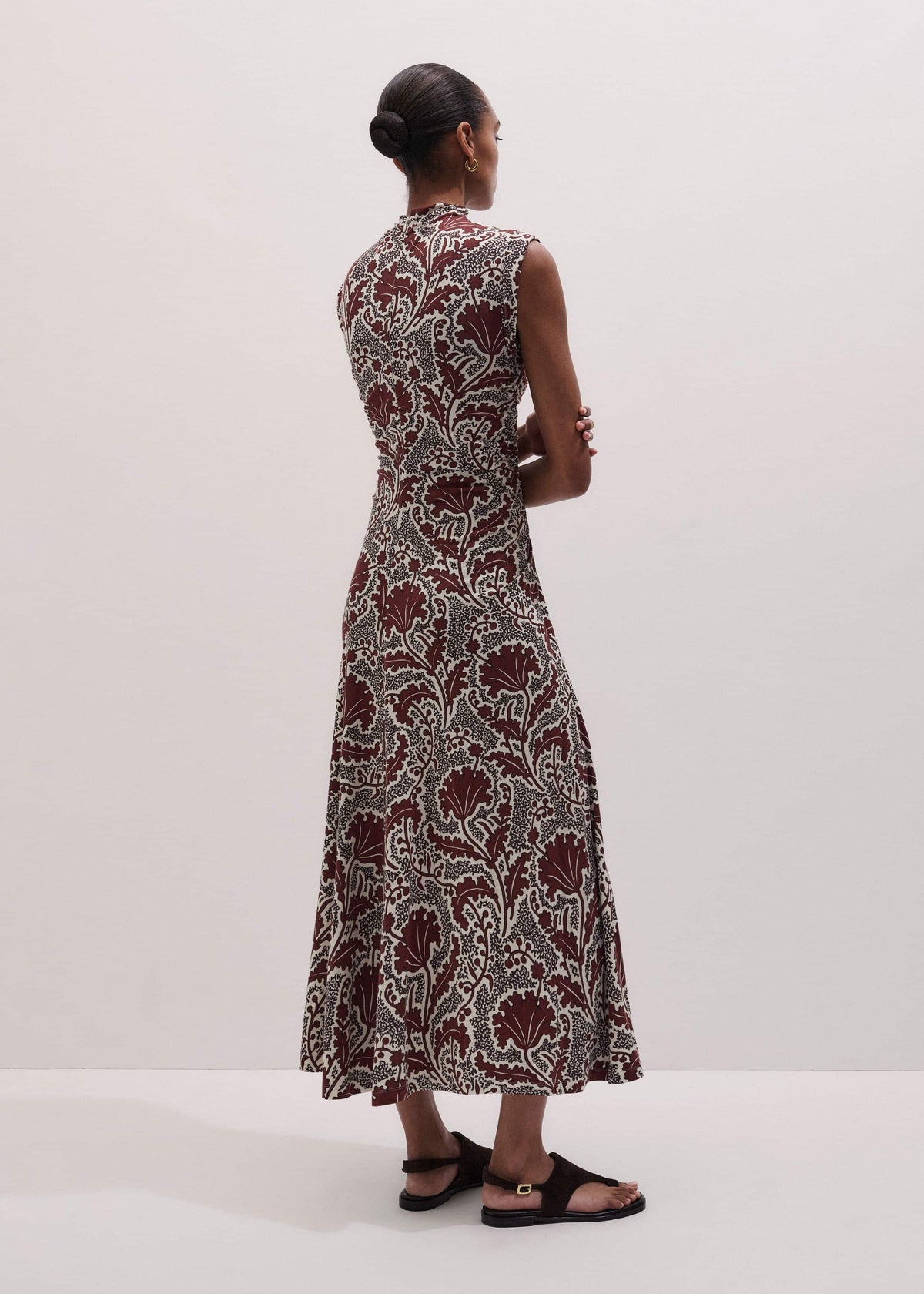 ME+EM Cinnamon Rising Wildflowers Print Fit + Flare Maxi Dress