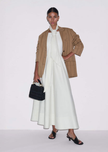 ME+EM Cream Fit + Flare Maxi Dress