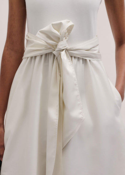 ME+EM Cream Fit + Flare Maxi Dress