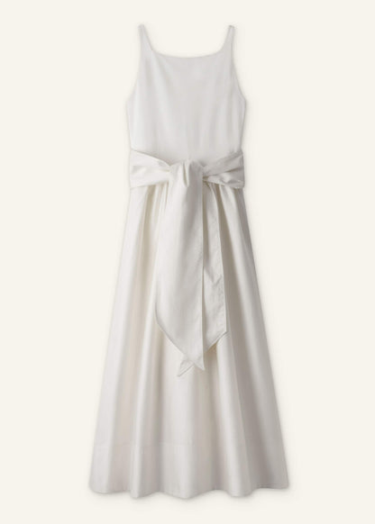 ME+EM Cream Fit + Flare Maxi Dress