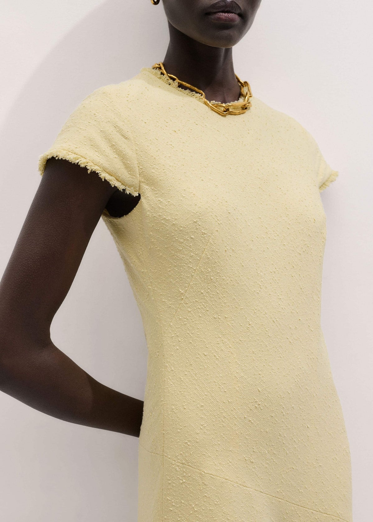 ME+EM Yellow Bias Cut Maxi Dress
