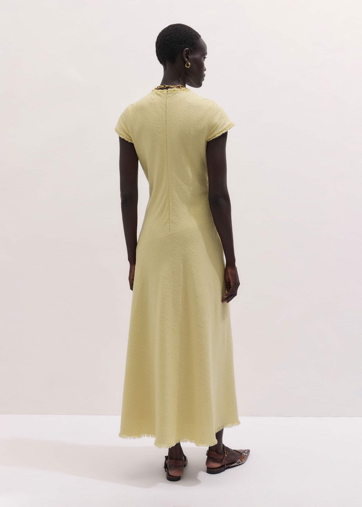 ME+EM Yellow Bias Cut Maxi Dress